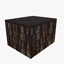 office building brick v1 buildings printable lowpoly 3d print model - Mito3D