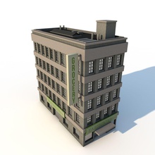 office building architecture cement city level2d model shop sign store structure urban 3d print model - Mito3D