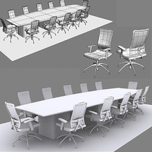 sillas de oficina, y mesa en la arquitectura astrofish modelos presidente comercial escritorio elementos el mobiliario muebles modelo oficina giratorio 3d print model - Mito3D
