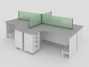 scrivania in ufficio 4 gabinetto il design digitale quattro arredamento mobili geimers modello moderna office officedesk persone bianco lavoro postazione di 3d print model - Mito3D
