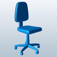 cadeira giratória de escritório v1 office giro móveis printable lowpoly 3d print model - Mito3D