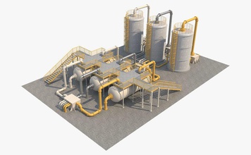 oil refinery unit 1 3d architecture building equipment factory game gas industrial industry lower max max3dmodel metal mill model plant poly ready silo site steel storage structure tank turbine 3d print model - Mito3D