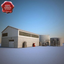 oil storage tank 3d molier architecture building chemical factory gasfluids industrial industry liquid lower max model piping plant poly refinery structure vray 3d print model - Mito3D