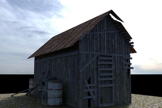 old barn architecture bl building detail farm game home house industrial industry lower model poly ready scene shield slum structure test wood 3d print model - Mito3D