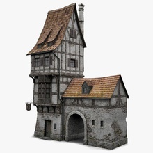 old blacksmiths house architecture bemola blacksmith building exterior fantasy forge medieval model stonehouse structure 3d print model - Mito3D