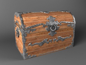 old chest 3d 3ds antique box case container furniture house interior island lock max metal model obj pirate realistic safe submarine112 treasure vray wood 3d print model - Mito3D