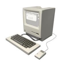 equipo antiguo apple grande dukekom la electrónica grasa teclado modelo monitor el ratón de edad os pantalla blanco 3d print model - Mito3D