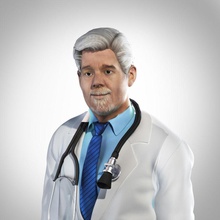 viejo doctor - fijo carácter ropa doc médico de la familia revisión chicos hospital humanos masculino hombre médica medicina modelo edad personas pis88 vray 3d print model - Mito3D