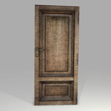 old door apocalyptic architecture detail elements environments game highpoly home house lower model poly post props roodydoody wood wooden 3d print model - Mito3D