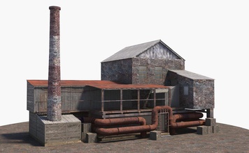 old factory 3d architecture building city crash damaged derelict destroy fallout fiction game home house industrial model nikzem nuclear post rotten ruin scene structure wall war wreck 3d print model - Mito3D