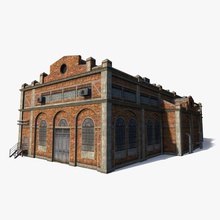 old factory 01 lod 3dmmo architecture brick building city europe european game house industrial lower model neoclassical plant poly street structure urban workshop 3d print model - Mito3D