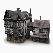 antiga casa alemã arquitetura bemola prédio europeu exterior fantasia alemão a um marco medieval modelo de idade estrutura 3d print model - Mito3D