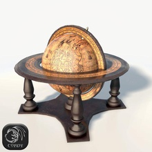 old globe low poly ancient cordy desk earth furnishings furniture game high interior lower map model navigation object planet plastic quality ready royal school study vintage world 3d print model - Mito3D