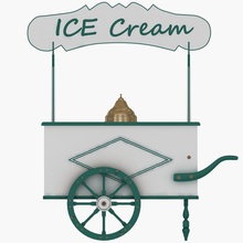 old ice cream cart birdfix car carriage dessert fast food handcart icecream meal model snack street vehicle 3d print model - Mito3D