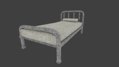 old metal bed prision furniture 3d print model - Mito3D
