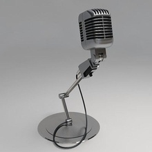 vecchio microfono 1950 3dgrafika 55sh audio broadcast classico classica l'elettronica mic il modello musica a giocare radio retrò shure in stile unidyne wireless 3d print model - Mito3D
