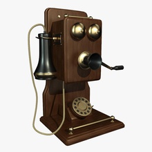 teléfono antiguo de la llamada comunicación médula marcado electrónica modelo edad robydgb rotary vintage alambre madera 3d print model - Mito3D