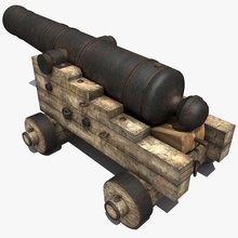 old pirate cannon 3d antique army artillery bomb fbx fortress graphics gun historic max medieval military model naval projectile shipping vray war weapon wheel wood 3d print model - Mito3D