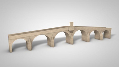 vecchio ponte in pietra architettura storico più basso medievale modello ottomano poli fiume la struttura acqua wedos 3d print model - Mito3D