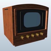 eski televizyon v1 küçük kutu stili ayarlayın kutusu elektronik stil yazdırılabilir lowpoly 3d print model - Mito3D