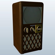 eski televizyon v1 uzun kutu stili ayarlayın boylu kutusu elektronik stil yazdırılabilir lowpoly 3d print model - Mito3D