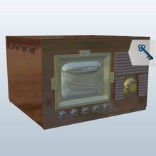 vecchio televisore v1 televisione piazza schermo l'elettronica set stampabile lowpoly 3d print model - Mito3D