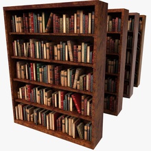 old wood luxurious bookcase ancient antique architecture books bookshelf cabinet case castle classic collection fantasy full furnishings furniture library litarvan live manor medieval model museum new storage vintage 3d print model - Mito3D