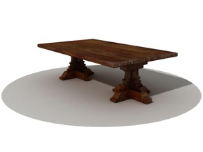 old wooden table antique architecture desk elements fashion furnishings furniture piewster wood 3d print model - Mito3D