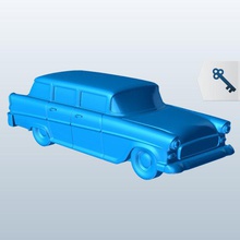 anticuado station wagon v1 de la estación el vagón vehículos imprimible lowpoly 3d print model - Mito3D