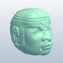 olmec stone head v1 statues busts printable lowpoly 3d print model - Mito3D