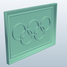olímpico ringsframed v1 los anillos enmarcada decoraciones imprimible lowpoly 3d print model - Mito3D