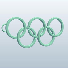 olympic ringskey chain fob v1 rings key items printable lowpoly 3d print model - Mito3D