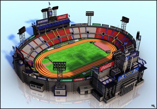 Olimpiyat Stadyumu 3d mimarlık arenas bina şehir inşaat ortamlar alan futbol oyun Lig marc maç maya model mons spor yapısı 3d print model - Mito3D