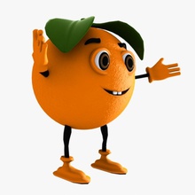 orange-Charakter cartoon Charakter Kind Kreaturen Niedlich Diät Essen Obst Spiel Gesundheit Humanoide mascot Modell monster orange spielen der Stiel toon - Spielzeug Gemüse virtualhorizonstudio die Vitamine 3d print model - Mito3D