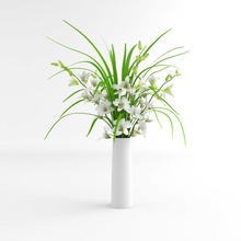 orchid flower dentrobium white glass vase 02 3d architecture bath decor design fixcode84 furnished furniture glassvase house interior kitchen live model new plant pottery small 3d print model - Mito3D