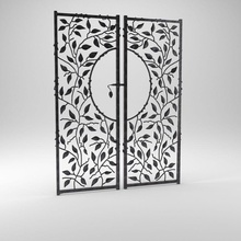 organic garden gate antique architecture balusters blender3d classic door doorstep elements entrance exit exterior fence gateway house iron joncg mansion model old pbr rail steel unity3d unity4 wall 3d print model - Mito3D