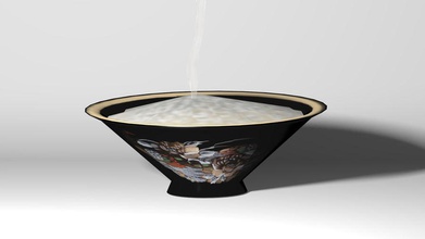 oriental rice bowl lo poly asian chinese cup design eat food furnishings japanese model rj rjr rjrdesign steam tableware 3d print model - Mito3D