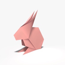 coniglio origami animale art coniglietto canino card cina il cinese gru le creature carino cane pieghevole lepre giappone giapponese jpwood78 kirigami modello orientale carta i conigli la scultura giocattolo tradizionale 3d print model - Mito3D