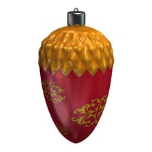 ornament v2 pine cone red seasonal printable lowpoly 3d print model - Mito3D
