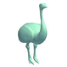 avestruz v2 a los animales imprimible lowpoly 3d print model - Mito3D