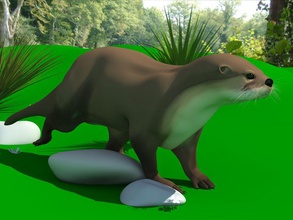 otter 3d animal model piersie scene 3d print model - Mito3D