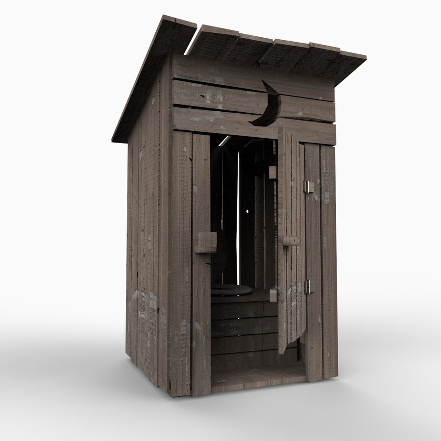 outhouse latrine architecture commode farm outhouselatrine perspectx props structure toilet 3D print model - Mito3D