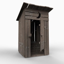 outhouse latrine architecture commode farm outhouselatrine perspectx props structure toilet 3d print model - Mito3D
