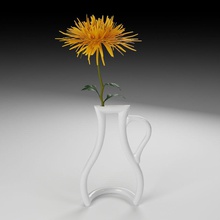 struttura vaso di crisantemi crisantemo fiore foglia minimalista modello contorno pashok3d la pianta il 3d print model - Mito3D