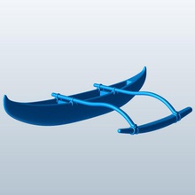 pirogue v1 outrigger canot les navires seacraft imprimable lowpoly 3d print model - Mito3D
