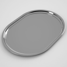 oval tray 3d picasso accessory carrier cookware design flat furnishings furniture interior kitchenware max meal model modern realistic round server serving steel vray 3d print model - Mito3D