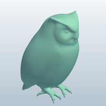 chouette v2 owl animaux imprimable lowpoly 3d print model - Mito3D