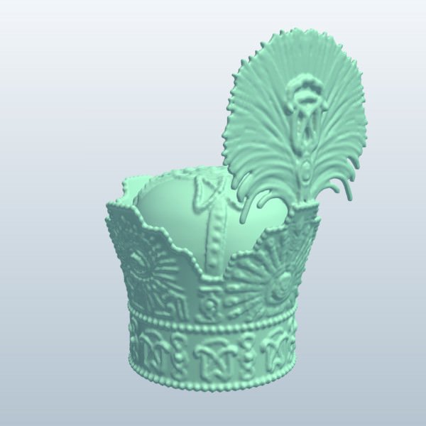 pahlavi crown v1 apparel printable lowpoly 3D print model - Mito3D