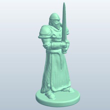 paladin battlesword v2 battle sword people printable lowpoly 3d print model - Mito3D