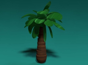 palmier de l'architecture plage dessin animé éléments l'île jasenluxchambers modèle paume la main l'usine d'arbre en arbre tropical vacances 3d print model - Mito3D